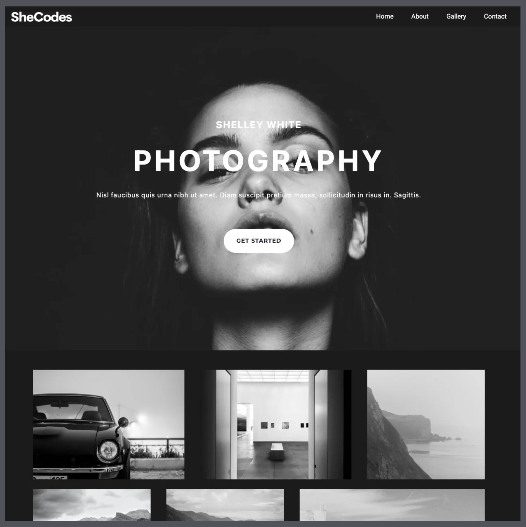 preview of photography website