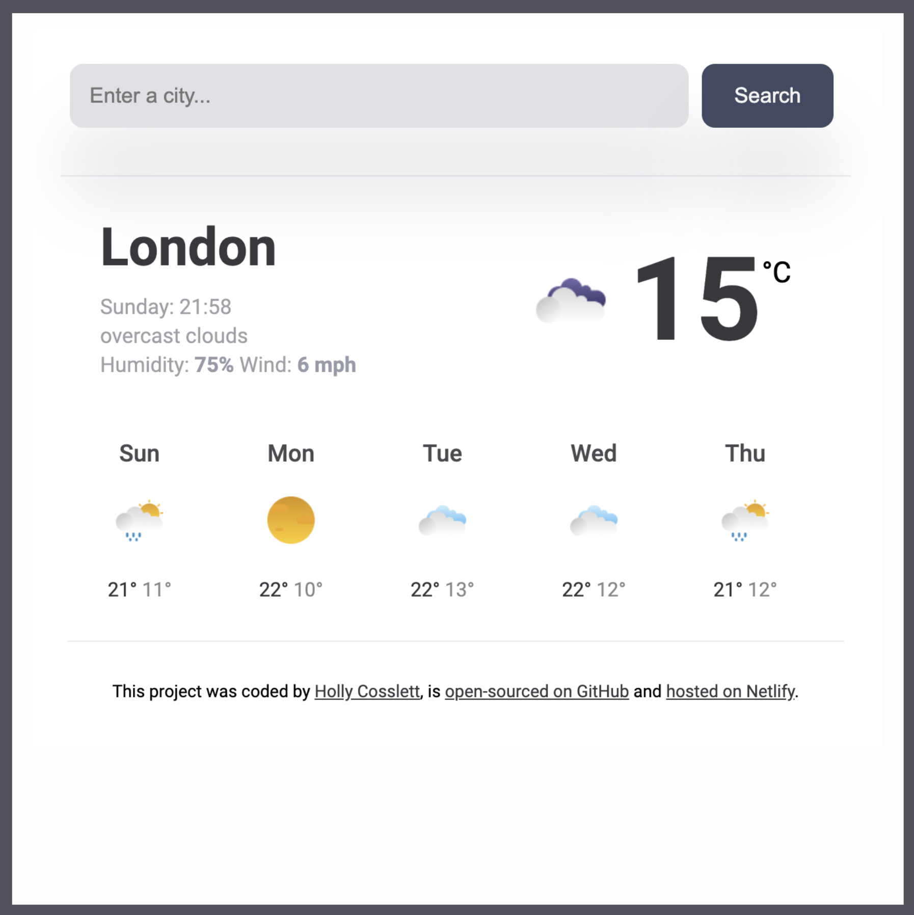 Weather app preview